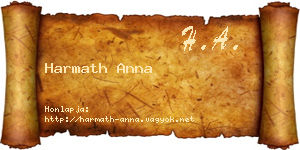 Harmath Anna névjegykártya